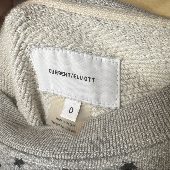 Current/Elliott Slouchy Crewneck Star Pattern Sweatshirt Size Small - Picture 3 of 4